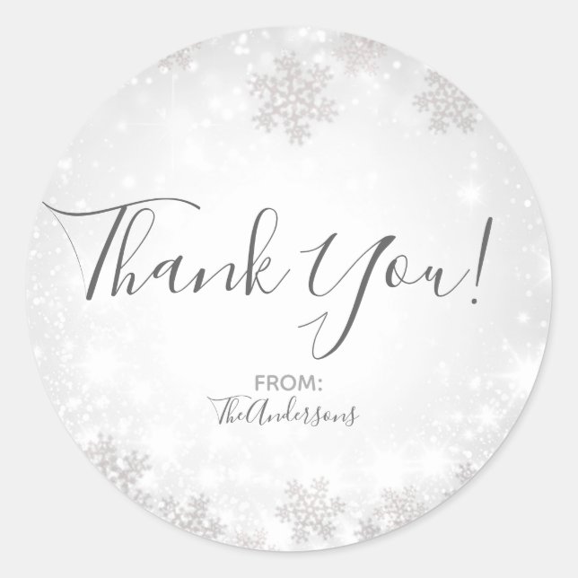 Sticker Rond Mariage de l'hiver Wonderland White Sparkakes (Devant)