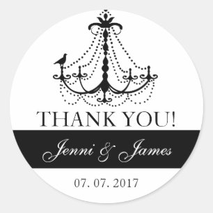Sticker Rond Mariage de lustre mignon Favoriser Merci