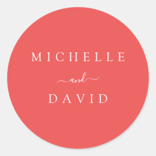 Sticker Rond Mariage de mariée et de chambre Vermillion