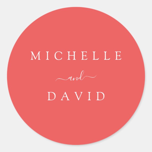 Sticker Rond Mariage de mariée et de chambre Vermillion (Devant)