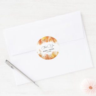 Sticker Rond Mariage de Merci d'or Floral Sunset de Vérone
