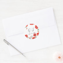 Mariage de monogramme Fleurs Red Poppies