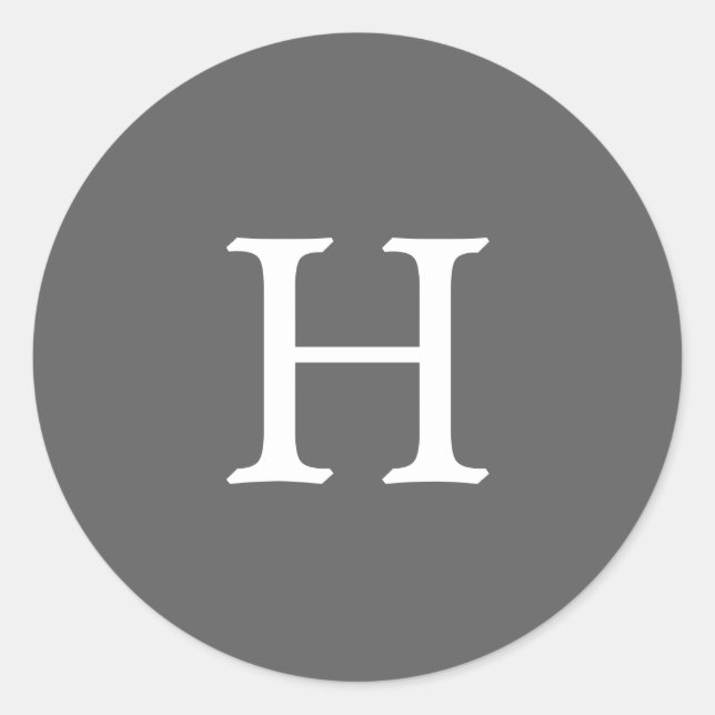 Sticker Rond Mariage de monogramme gris simple (Devant)