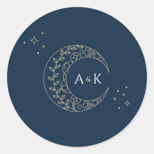 Sticker Rond Mariage de monogramme Stardust