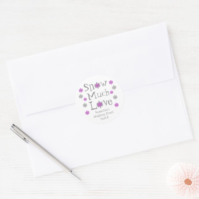 Sticker Rond Mariage de neige beaucoup d'amour, événement (Enveloppe)
