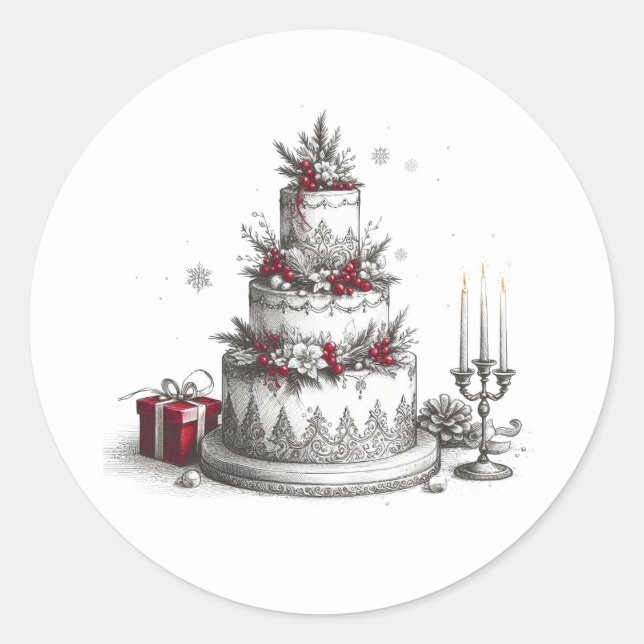 Sticker Rond Mariage de Noël (Devant)