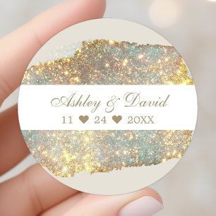 Sticker Rond Mariage de Parties scintillant holographique Iride