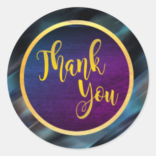 Sticker Rond Mariage de Parties scintillant Merci or