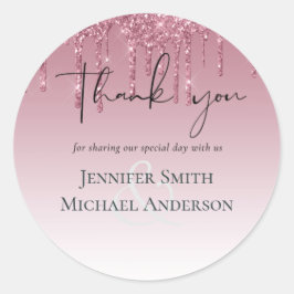 Sticker Rond MARIAGE de Parties scintillant rose BUDGET