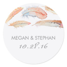 Mariage de plumes d'aquarelle