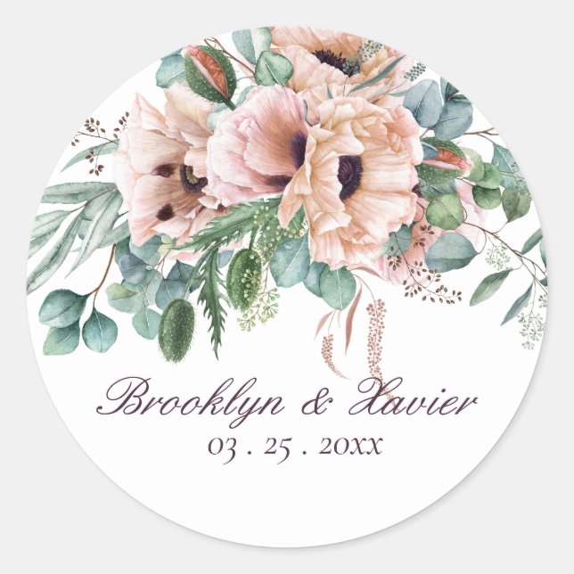 Sticker Rond Mariage de radiance de Poppy (Devant)