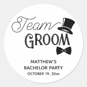 Sticker Rond Mariage de salle de l'équipe de bachelor