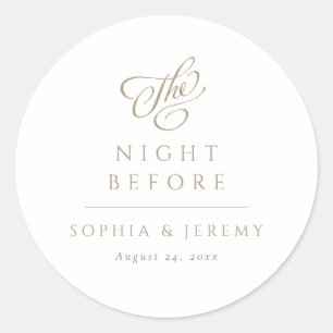Sticker Rond Mariage De Script Élégant La Nuit Avant