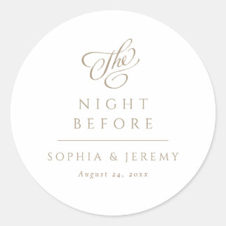Sticker Rond Mariage De Script Élégant La Nuit Avant