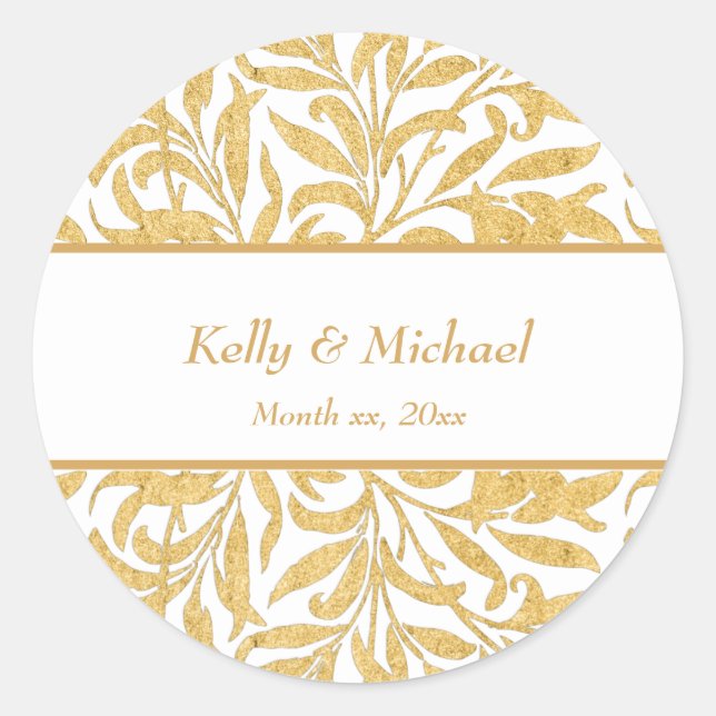Sticker Rond Mariage de style Gold Elegant (Devant)