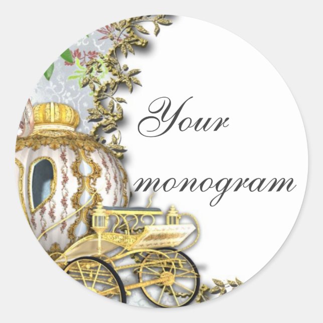 Sticker Rond Mariage de transport Princess Enveloppe Phoques Ét (Devant)