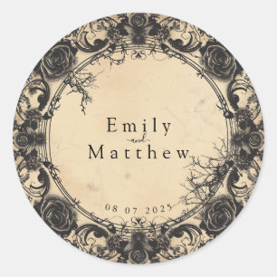 Sticker Rond Mariage d'élégance gothique victorienne