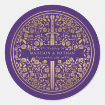 Mariage d'épée médiévale violette