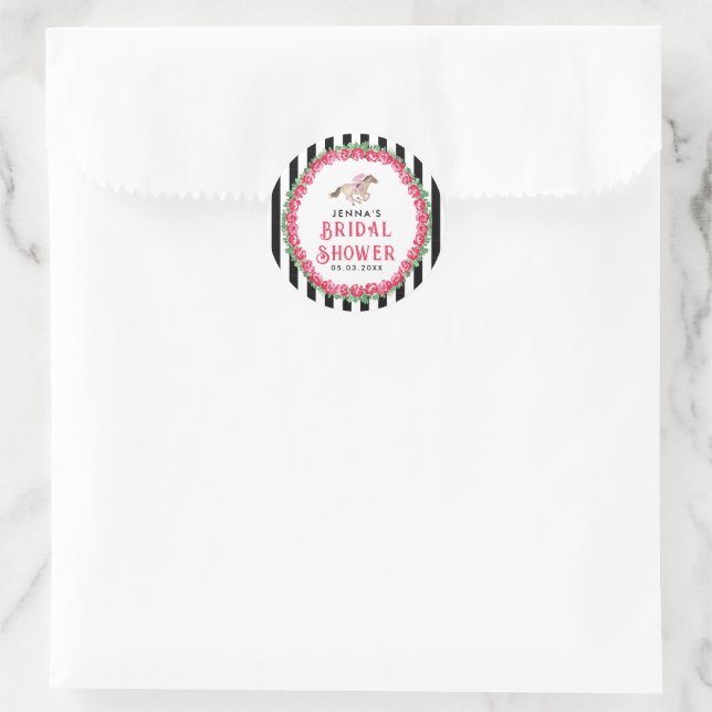 Sticker Rond Mariage Derby Shower Nuptial (Sac)