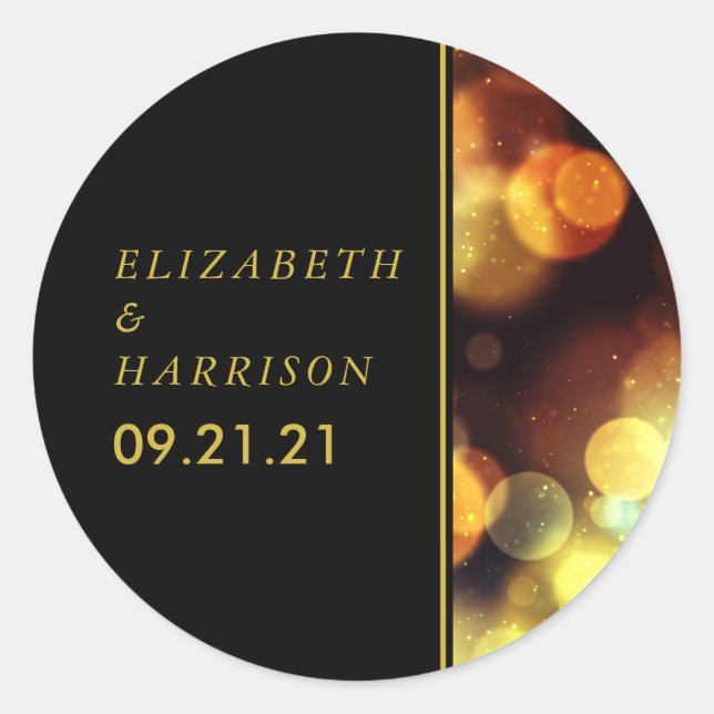 Sticker Rond Mariage des feux de Bokeh Twilight (Devant)