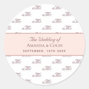 Sticker Rond Mariage des initiales du couple de monogrammes d'o