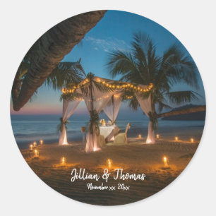Sticker Rond Mariage Destination Paradise
