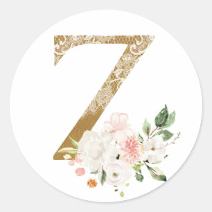 Sticker Rond Mariage d'été du printemps MONOGRAM Z