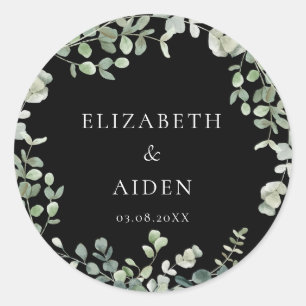 Sticker Rond Mariage d'eucalyptus