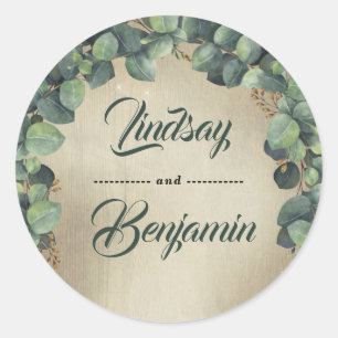 Sticker Rond Mariage d'eucalyptus