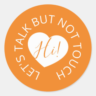 Sticker Rond Mariage distance sociale accueil coeur orange
