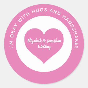 Sticker Rond Mariage Distances sociales Code couleur de coeur r
