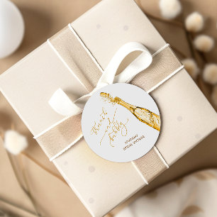 Sticker Rond Mariage doré Champagne