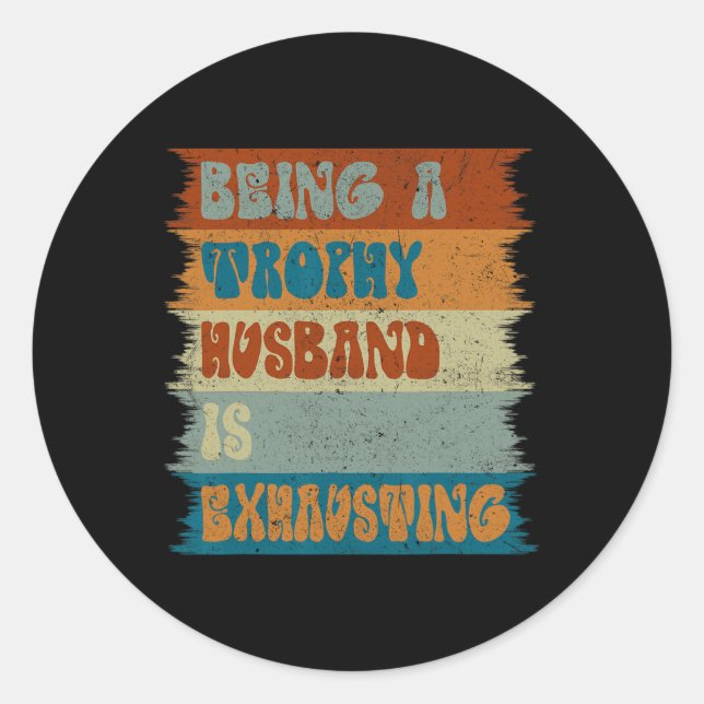 Sticker Rond Mariage d'une femme mariée Humour mari de pères he (Devant)
