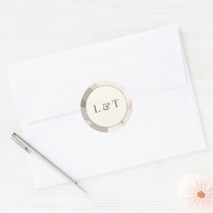 Sticker Rond Mariage éditorial moderne abstrait beige neutre