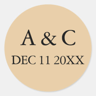 Sticker Rond Mariage élégant Art déco