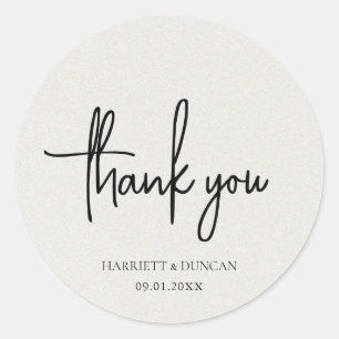 Sticker Rond Mariage Élégant Beige Intemporel