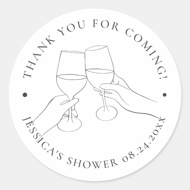 Sticker Rond Mariage Élégant de Vin (Devant)