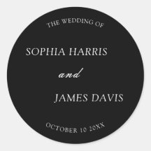 Mariage élégant moderne minimaliste noir