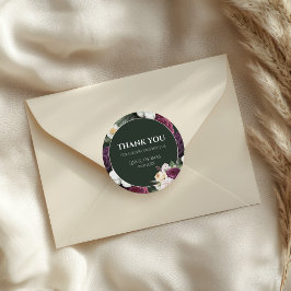 Sticker Rond Mariage Emerald Green Bourgogne