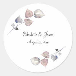 Sticker Rond Mariage en cuir écossais doux violet