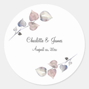Sticker Rond Mariage en cuir écossais doux violet