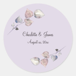 Sticker Rond Mariage en cuir écossais doux violet