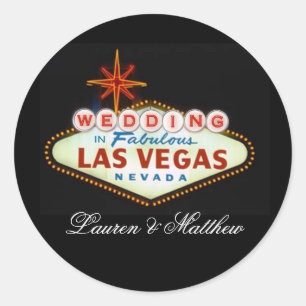 Sticker Rond Mariage en Las Vegas fabuleux