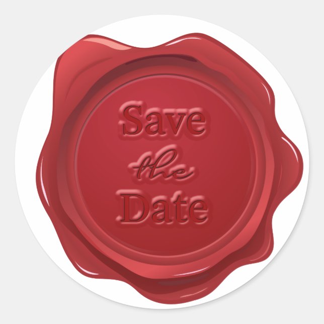 Sticker Rond Mariage Enregistrer la date Effet de sceau de cire (Devant)