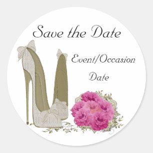 Sticker Rond Mariage Enregistrer l'étiquette de date