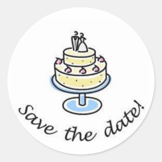 Sticker Rond Mariage Enregistrer l'étiquette de date