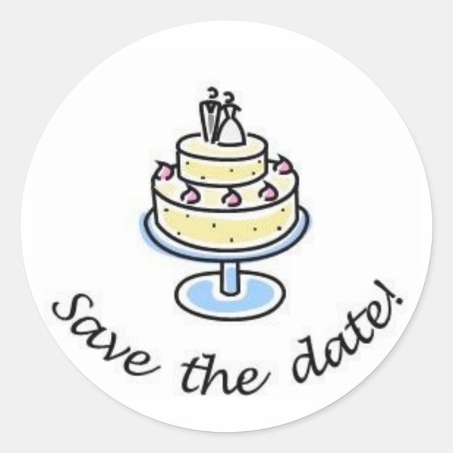 Sticker Rond Mariage Enregistrer l'étiquette de date (Devant)