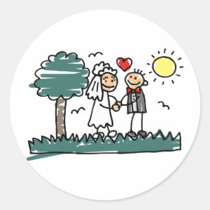 Sticker Rond Mariage extérieur extérieur Nature Mariage vert