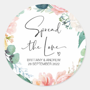 Sticker Rond Mariage Favor répandre l'amour Jam Jar Candle