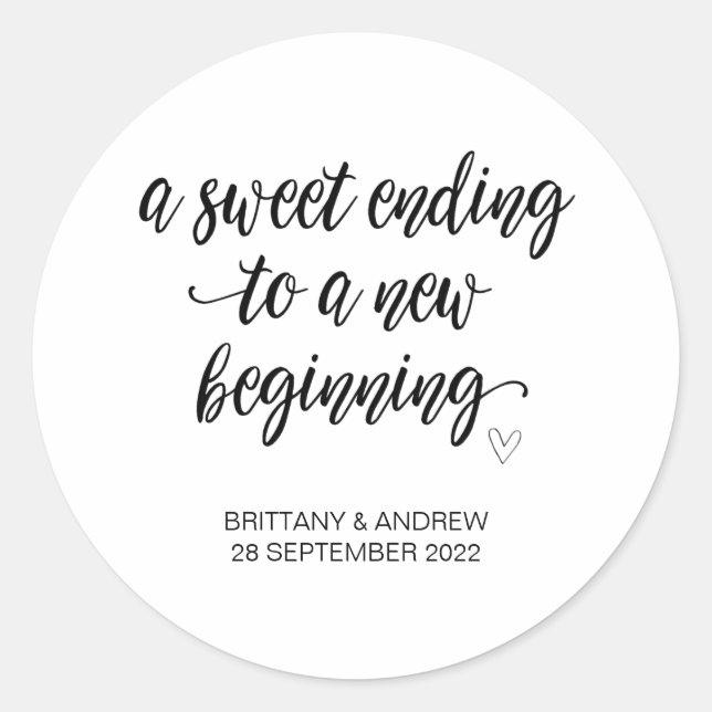 Sticker Rond Mariage Favor Traitement Sac Jam Jar Sweet Début C (Devant)